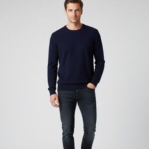 NEW - The Kooples Men’s Alpaca and Yak wool blend navy blue sweater - Size M